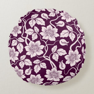 Beautiful Floral Background Round Cushion
