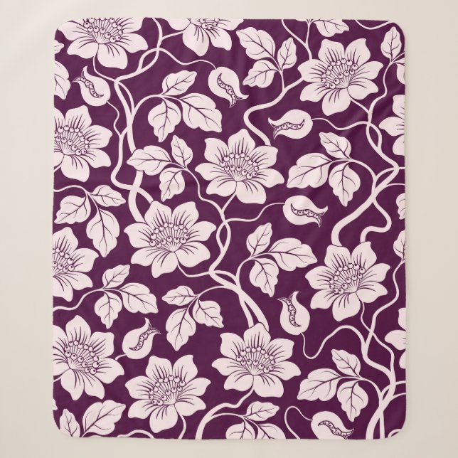 Beautiful Floral Background Sherpa Blanket (Front)
