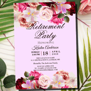 Beautiful Floral Bouquet Retirement Party  Invitation