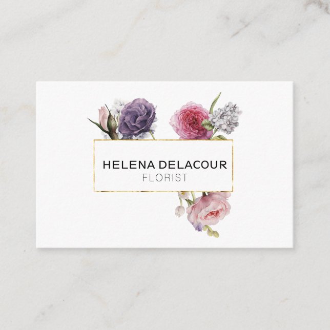 ★ Beautiful  Floral Business Card (Front)