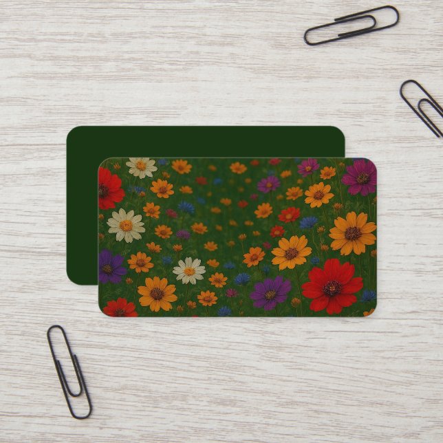 Beautiful Floral Business Card (1) (Front/Back In Situ)