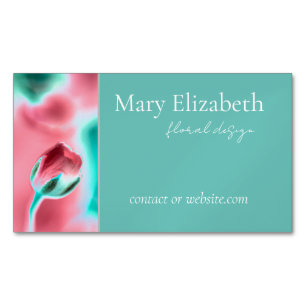 Beautiful Floral Business Card Magnet