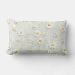 Beautiful Floral Daisies Lumbar Cushion