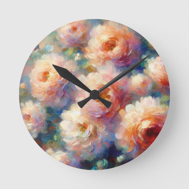 Beautiful Floral Design for Nature Lovers Round Clock (Front)