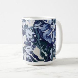 Beautiful Floral Design in Blue Hues Coffee Mug