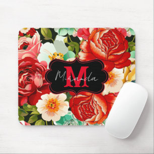Beautiful Floral Design - Personalise Mouse Pad