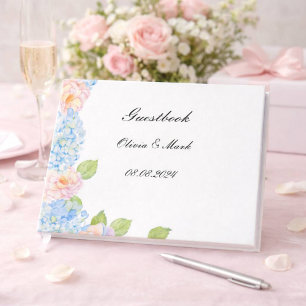 BEAUTIFUL FLORAL DESIGN WEDDING GUESTBOOK