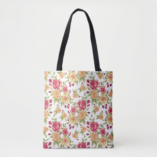 Beautiful Floral designed Tote bag  (Front)