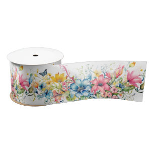 Beautiful Floral Display Satin Ribbon