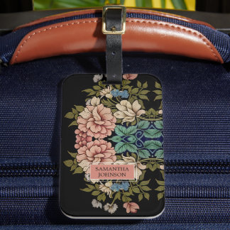 Beautiful Floral Elegant Vintage Inspired Flowers Luggage Tag