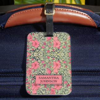 Beautiful Floral Elegant William Morris Inspired L Luggage Tag