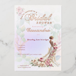 Beautiful Floral Feminine Bridal Shower Invitation