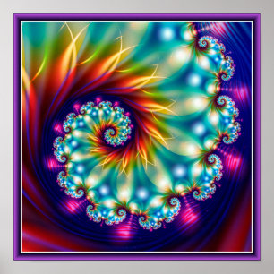 Beautiful floral fractal poster