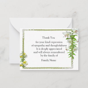 Beautiful Floral Frame Thank You Card