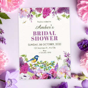 Beautiful floral garden bridal shower invitation