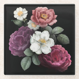 Beautiful Floral Glass Coaster