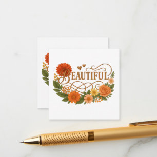 Beautiful Floral Gold Enclosure Card Elegant
