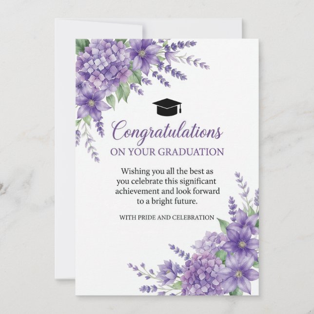 Beautiful Floral Graduation Card (Front)