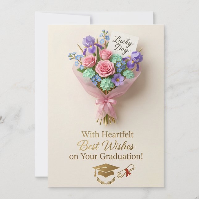 Beautiful Floral Graduation Card (Front)