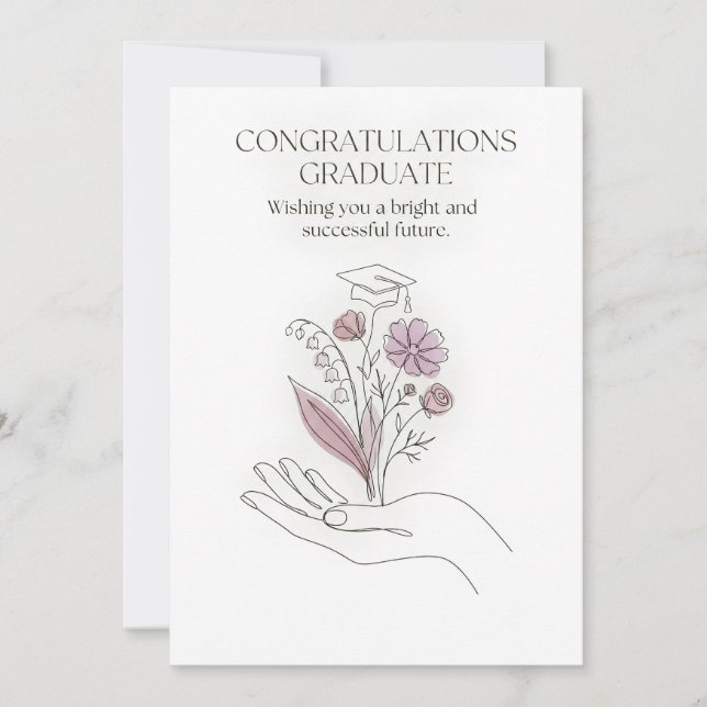 Beautiful Floral Graduation Card (Front)