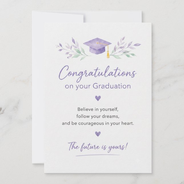Beautiful Floral Graduation Card (Front)