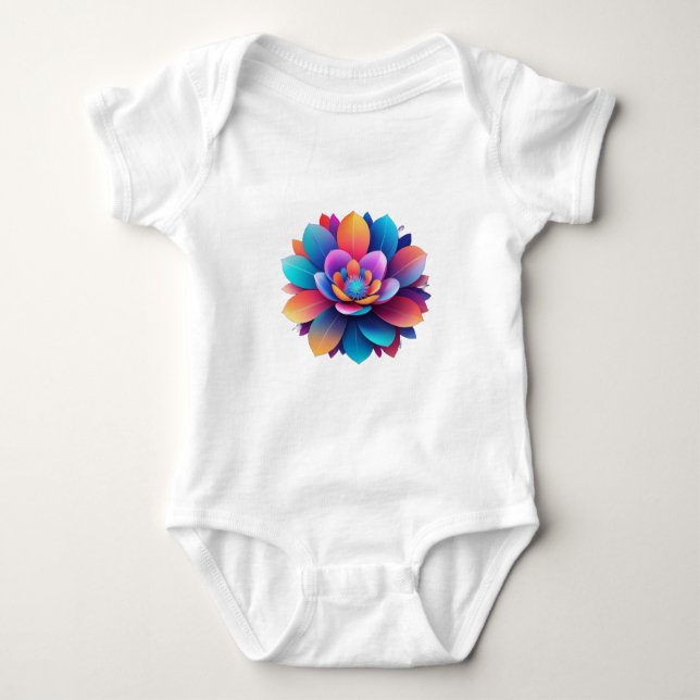beautiful floral graphic design baby bodysuit (Front)