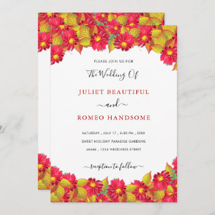 Beautiful Floral Greenery Wedding Invitation