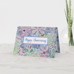 Beautiful Floral Happy Anniversary Card