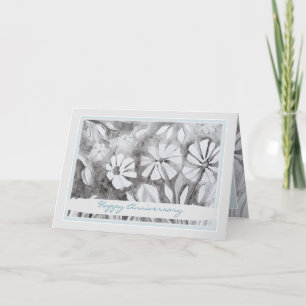 Beautiful Floral Happy Anniversary Card