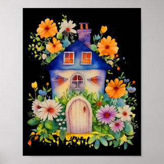 Beautiful Floral House Poster