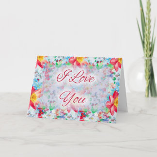 Beautiful Floral I Love You Valentine's Day Card 2
