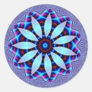 Beautiful Floral Kaleidoscope Classic Round Sticker