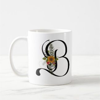 beautiful floral letter B Coffee Mug