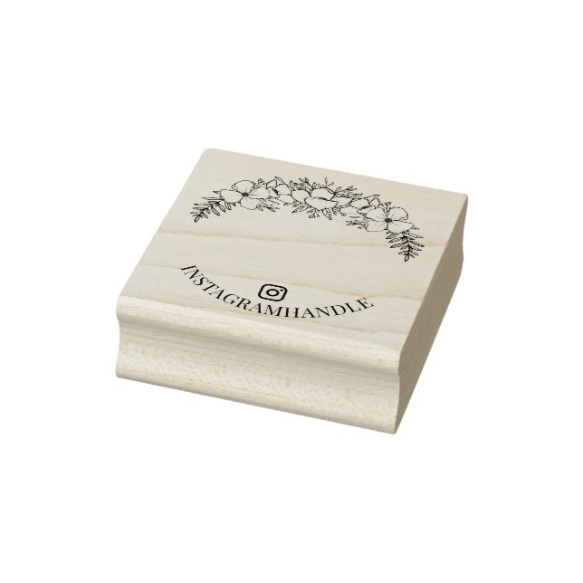 Beautiful Floral Line Art Social Media Rubber Stamp (Stamp)