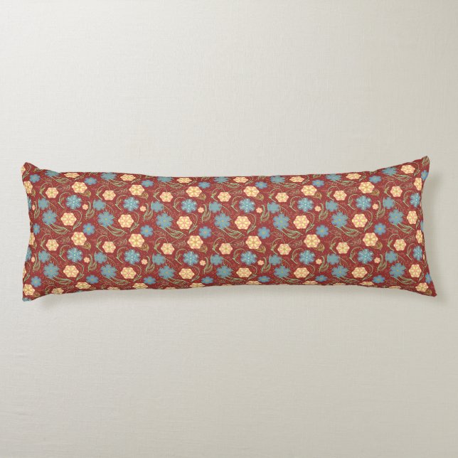 Beautiful floral modern pattern - red body cushion (Back)