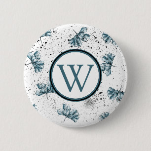 Beautiful Floral Monogram Grunge 6 Cm Round Badge