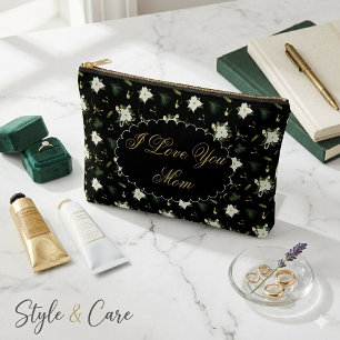 Beautiful Floral Mothers Day Zipper Accessory Pouch