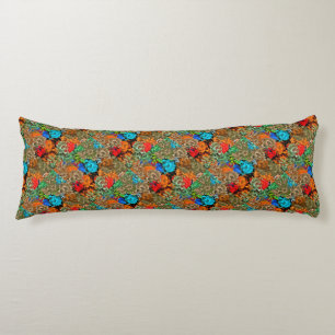 Beautiful Floral Multicolored Pattern Red Blue  Body Cushion