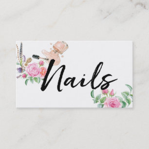 ★ Beautiful Floral Nails Business Card