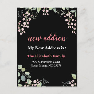 Beautiful Floral New Address Moving Announcement