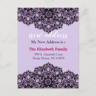 Beautiful Floral New Address Moving Announcement Postcard