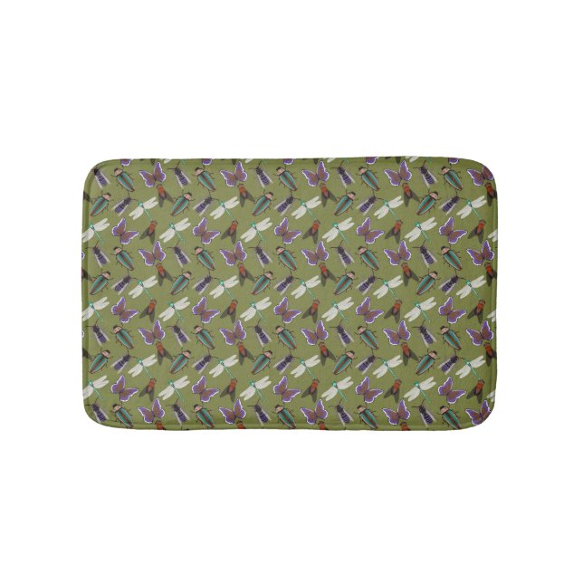 Beautiful Floral Pattern Bath Mat (Front)