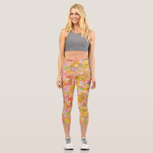 beautiful floral pattern  capri leggings