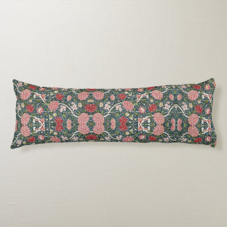 Beautiful Floral Pattern Foliage Flowers Red Pink  Body Cushion