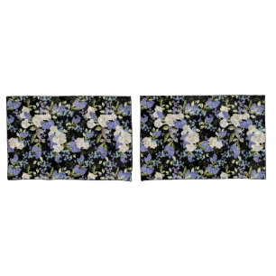 Beautiful Floral Pattern Lilac Roses Foliage  Pillowcase