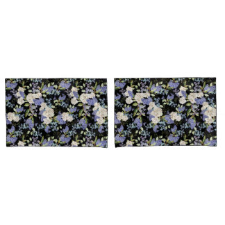 Beautiful Floral Pattern Lilac Roses Foliage Pillowcase