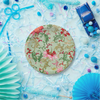 Beautiful floral pattern paper plate