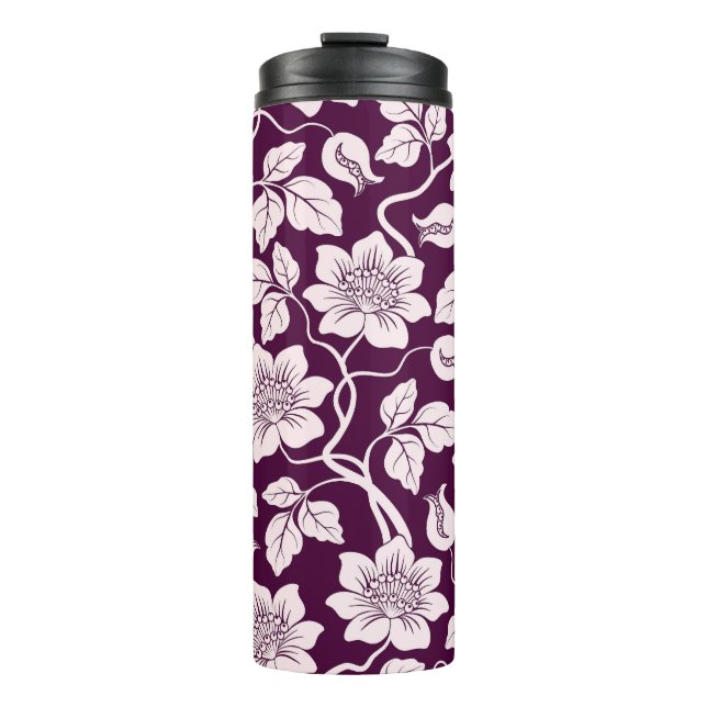 Beautiful Floral Pattern Thermal Tumbler (Front)