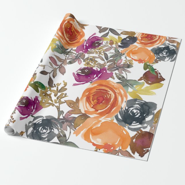 Beautiful Floral Pattern  Wrapping Paper (Unrolled)