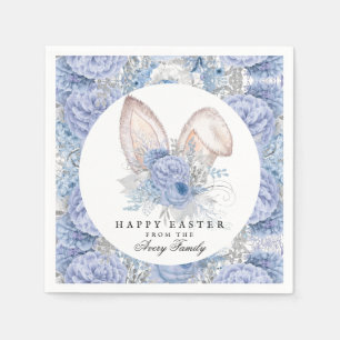 Beautiful Floral Personalised Watercolor Easter Napkin